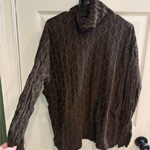 Peruvian Connection Dark Brown Turtleneck Sweater